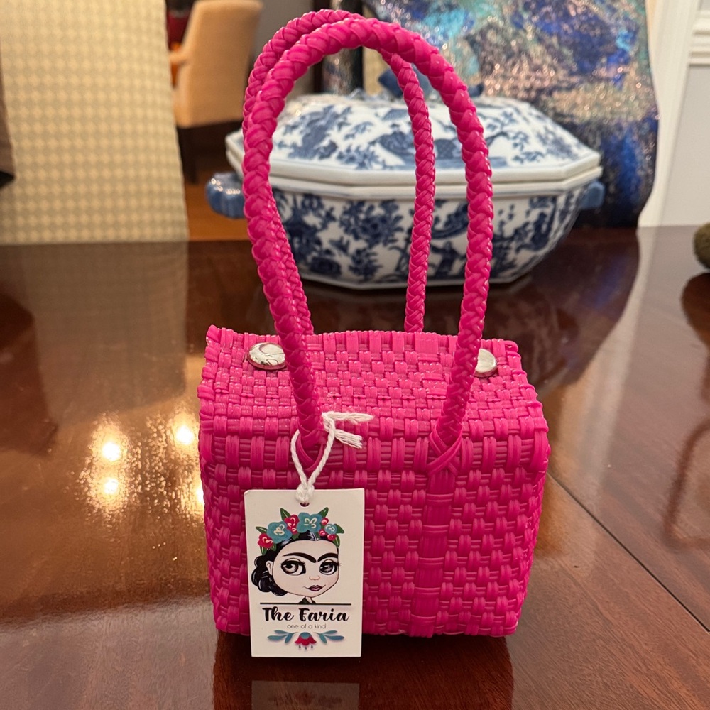 Fuchsia Mini Woven Bag